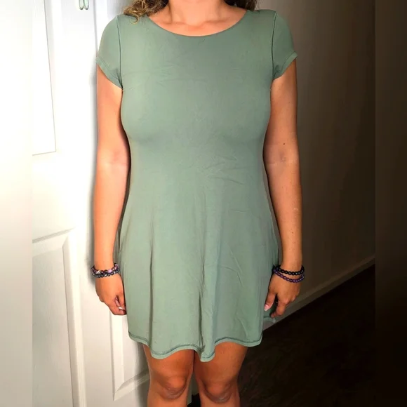 aerie | Dresses | Offline By Aerie Elegant Green Women Dress With Built In  Shorts Wdeep Pockets | Poshmark